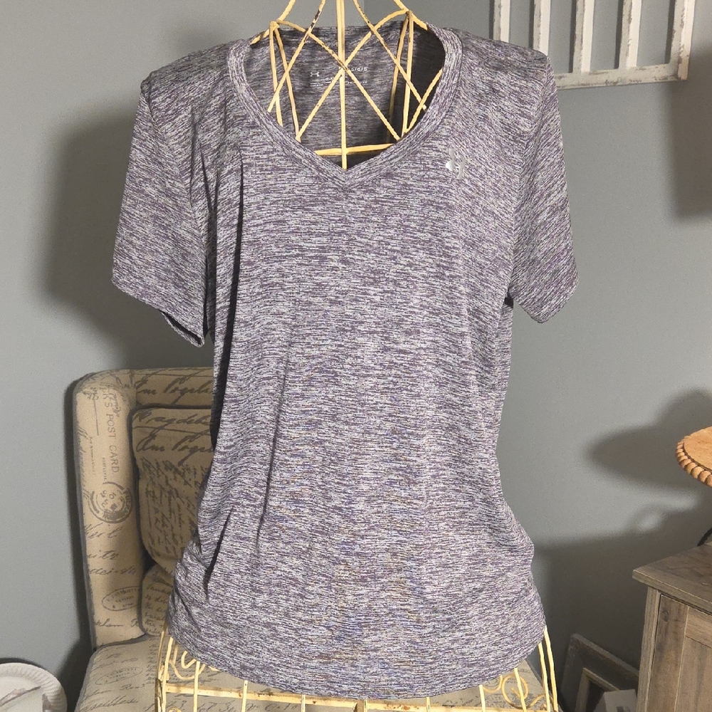 Stylish Purple V-Neck Short Sleeve Tee